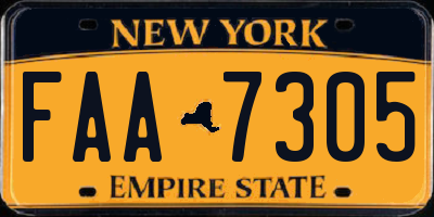 NY license plate FAA7305