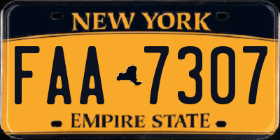 NY license plate FAA7307