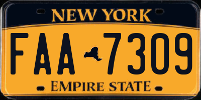 NY license plate FAA7309