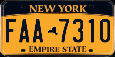 NY license plate FAA7310