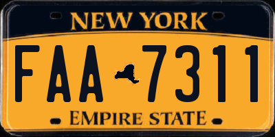 NY license plate FAA7311