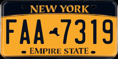 NY license plate FAA7319