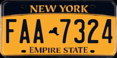 NY license plate FAA7324