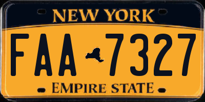 NY license plate FAA7327