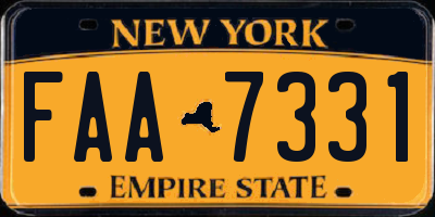 NY license plate FAA7331