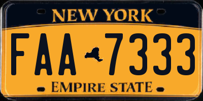 NY license plate FAA7333