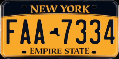 NY license plate FAA7334