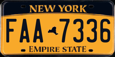 NY license plate FAA7336