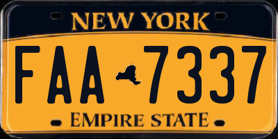 NY license plate FAA7337