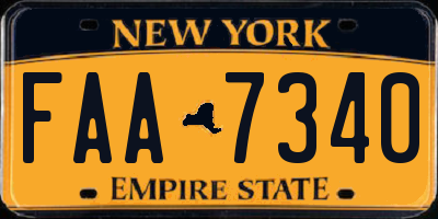 NY license plate FAA7340