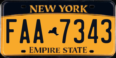 NY license plate FAA7343