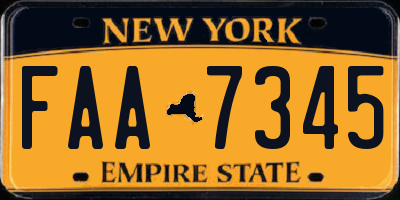 NY license plate FAA7345