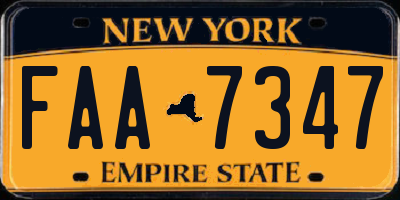 NY license plate FAA7347