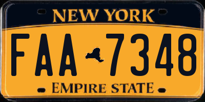 NY license plate FAA7348