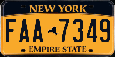 NY license plate FAA7349