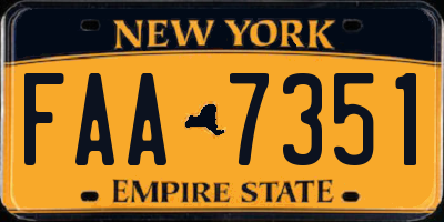 NY license plate FAA7351