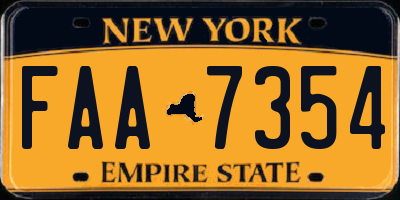 NY license plate FAA7354