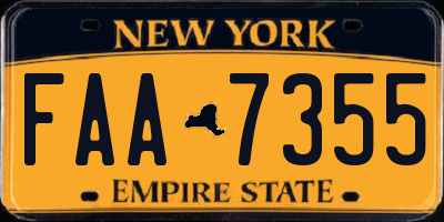 NY license plate FAA7355