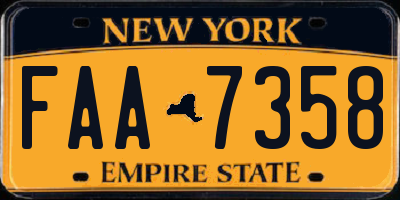 NY license plate FAA7358