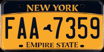 NY license plate FAA7359