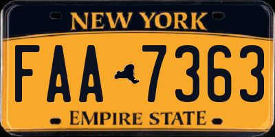 NY license plate FAA7363