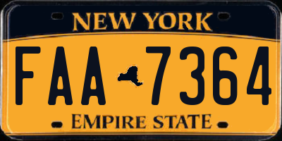 NY license plate FAA7364