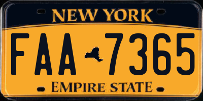 NY license plate FAA7365