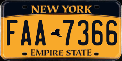 NY license plate FAA7366