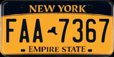 NY license plate FAA7367