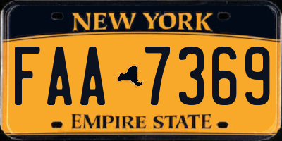 NY license plate FAA7369