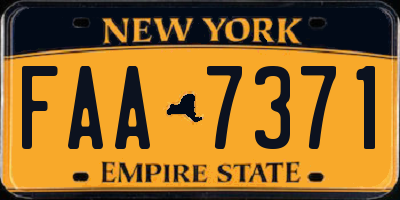 NY license plate FAA7371