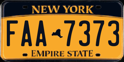 NY license plate FAA7373