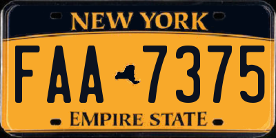 NY license plate FAA7375