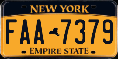 NY license plate FAA7379