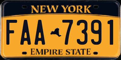 NY license plate FAA7391