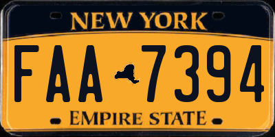 NY license plate FAA7394