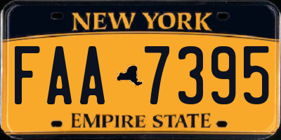 NY license plate FAA7395