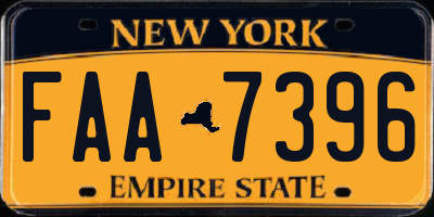 NY license plate FAA7396