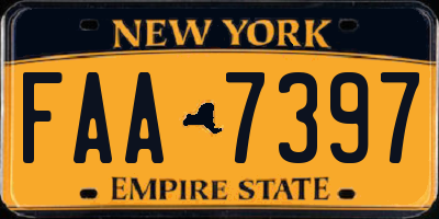 NY license plate FAA7397