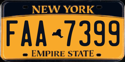 NY license plate FAA7399