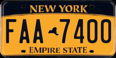 NY license plate FAA7400