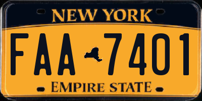 NY license plate FAA7401