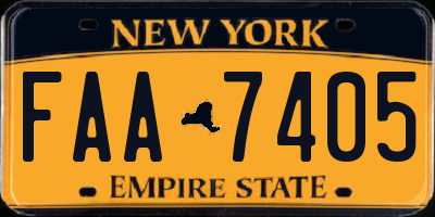 NY license plate FAA7405