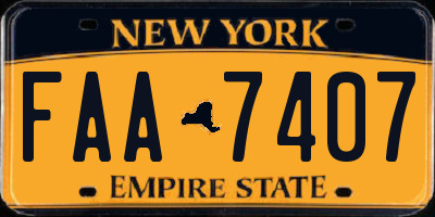 NY license plate FAA7407