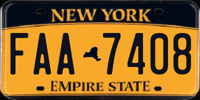 NY license plate FAA7408