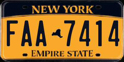 NY license plate FAA7414