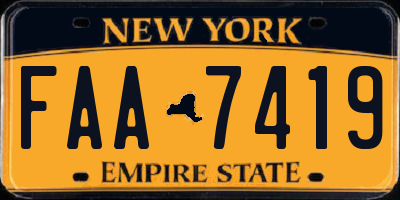 NY license plate FAA7419