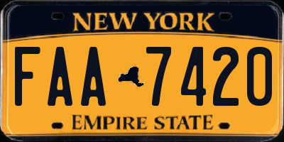 NY license plate FAA7420