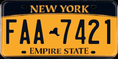 NY license plate FAA7421