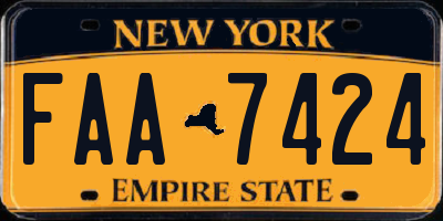 NY license plate FAA7424